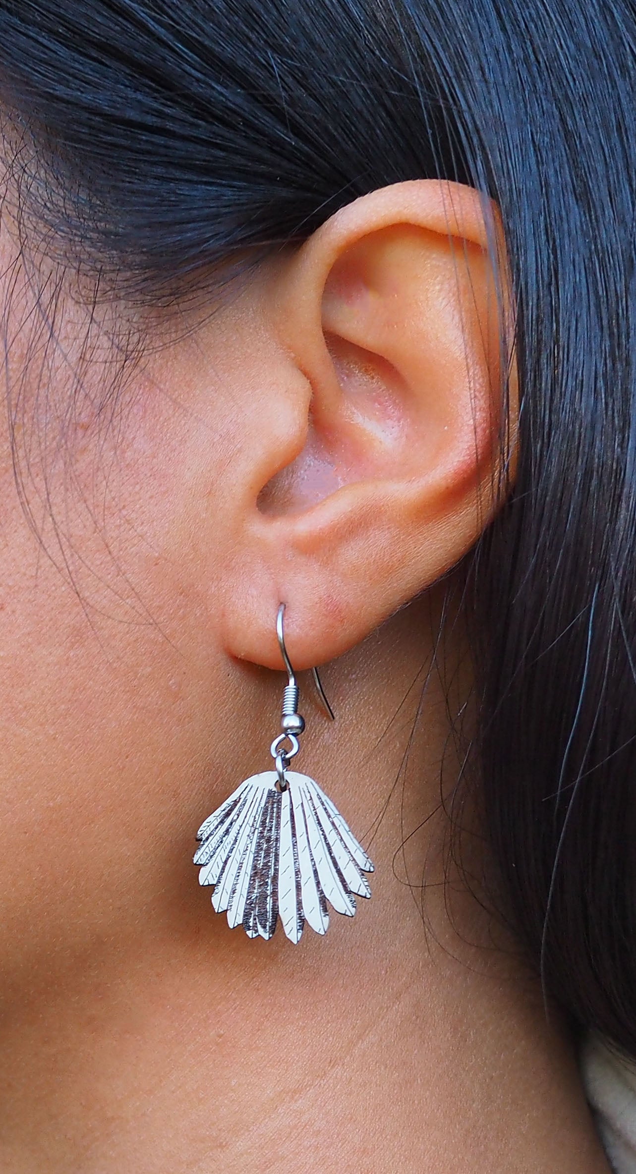 Fantail Tail (Pīwakawaka) Wooden Rimu Earrings