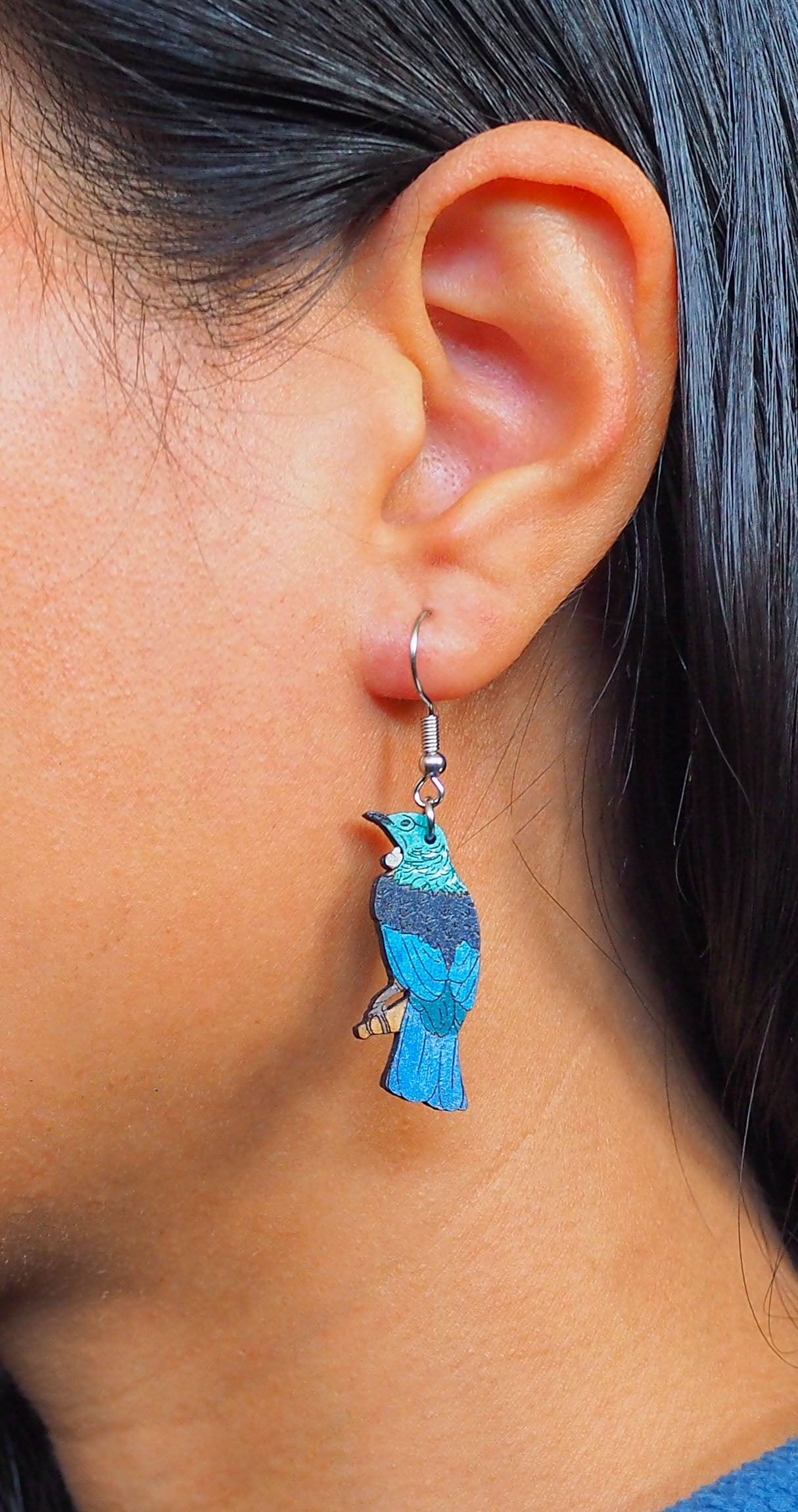 Tui (Kōkō) Wooden Rimu Earrings