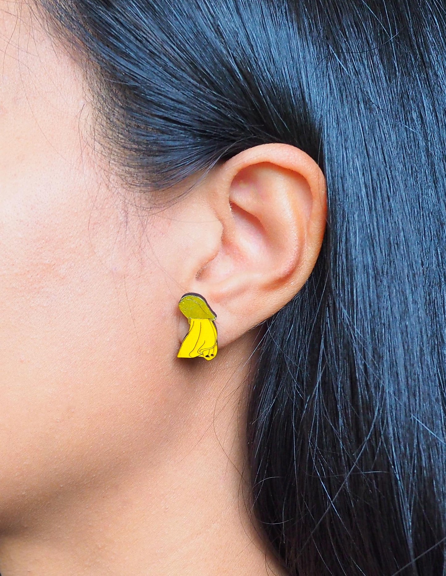Kowhai Wooden Rimu Stud Earrings