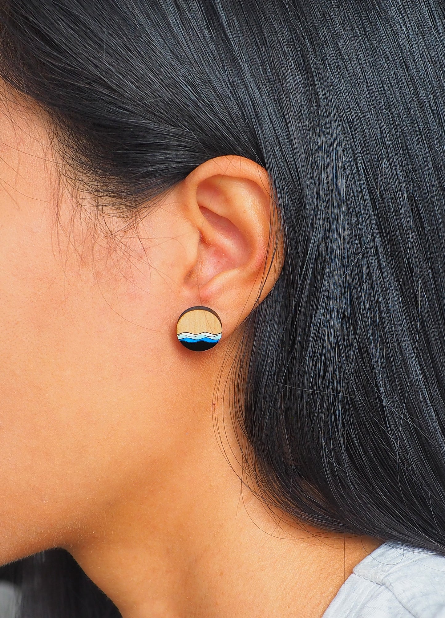 Tasman Sea Rimu Stud Earrings