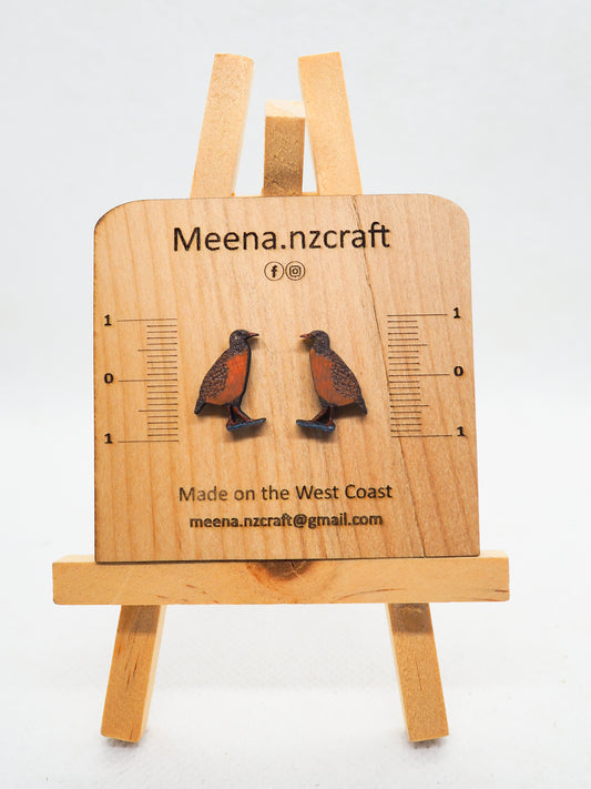 Weka Wooden Rimu Stud Earrings