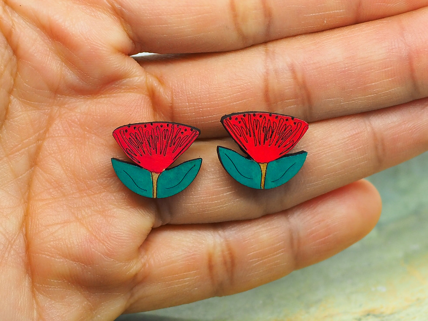 Southern Rata Wooden Rimu Stud Earrings