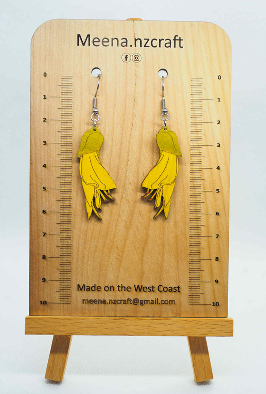 Kowhai Wooden Rimu Earrings
