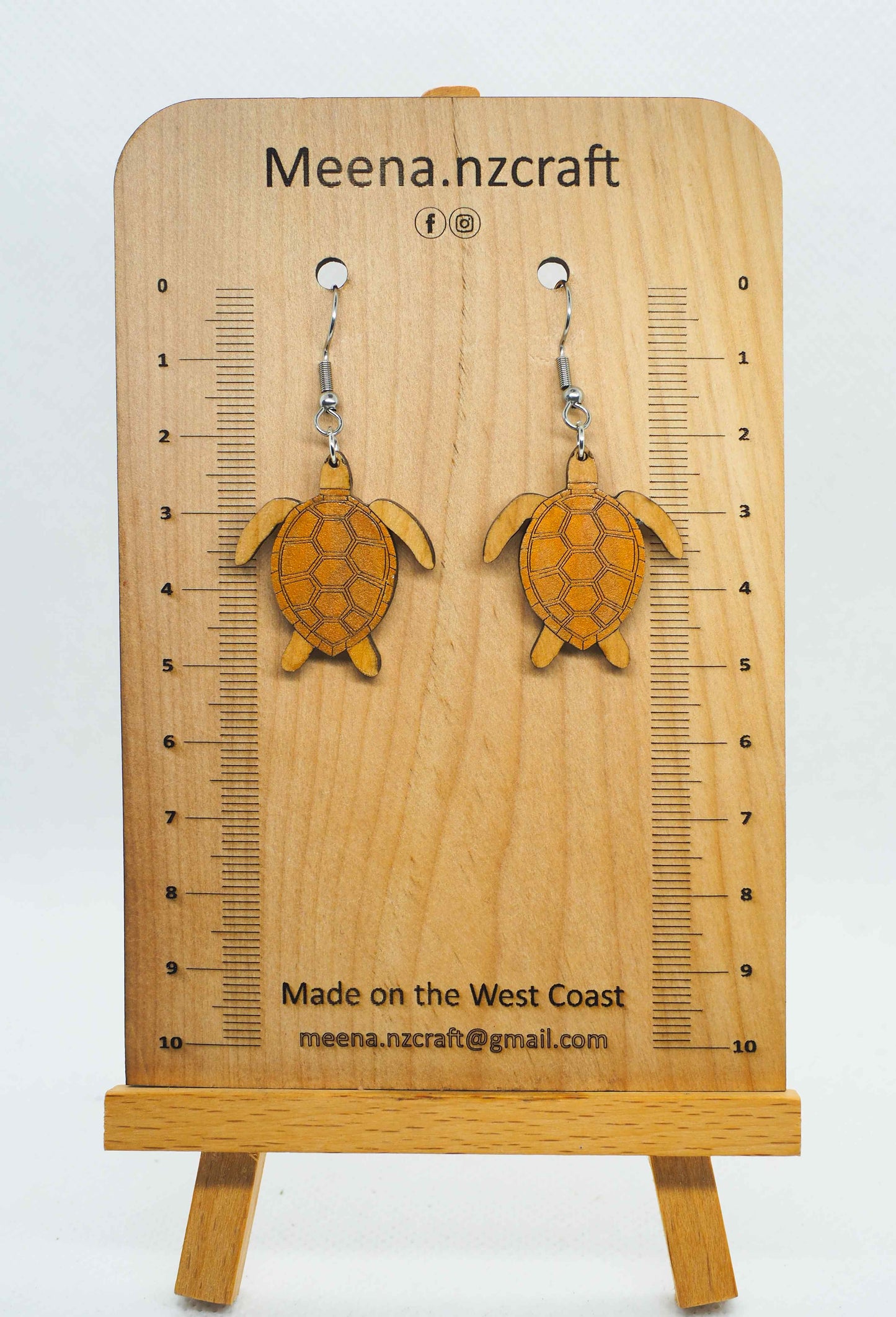 Sea Turtles Wooden Rimu Earrings