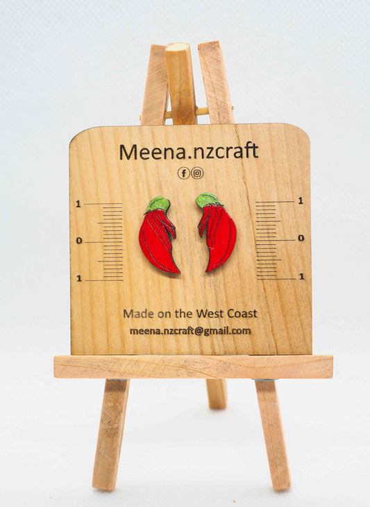Kakabeak Wooden Rimu Stud Earrings