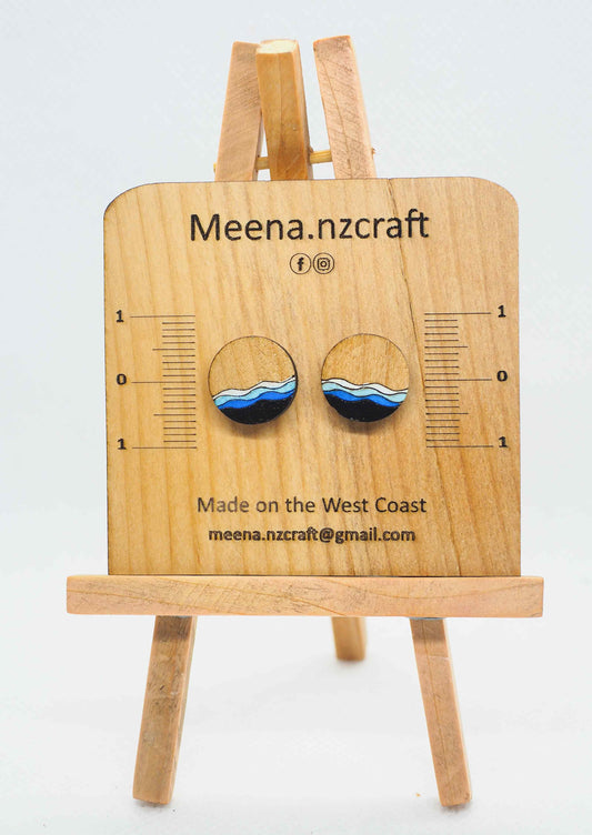 Tasman Sea Rimu Stud Earrings
