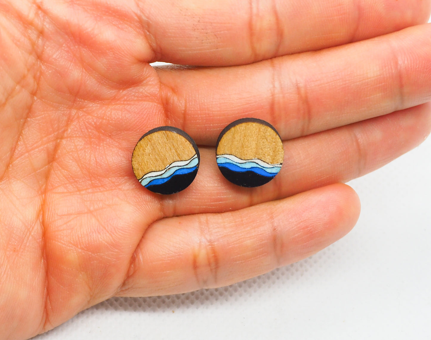 Tasman Sea Rimu Stud Earrings