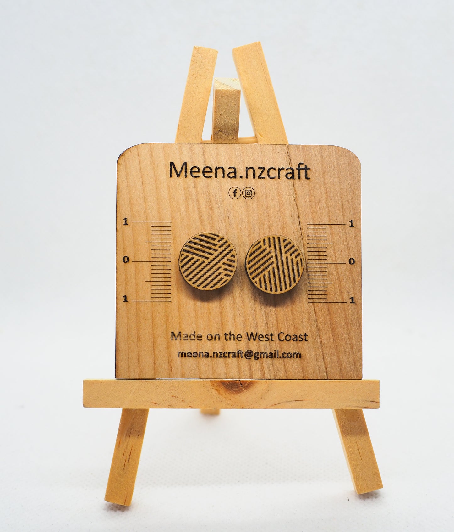 Wooden Rimu Stud Earrings