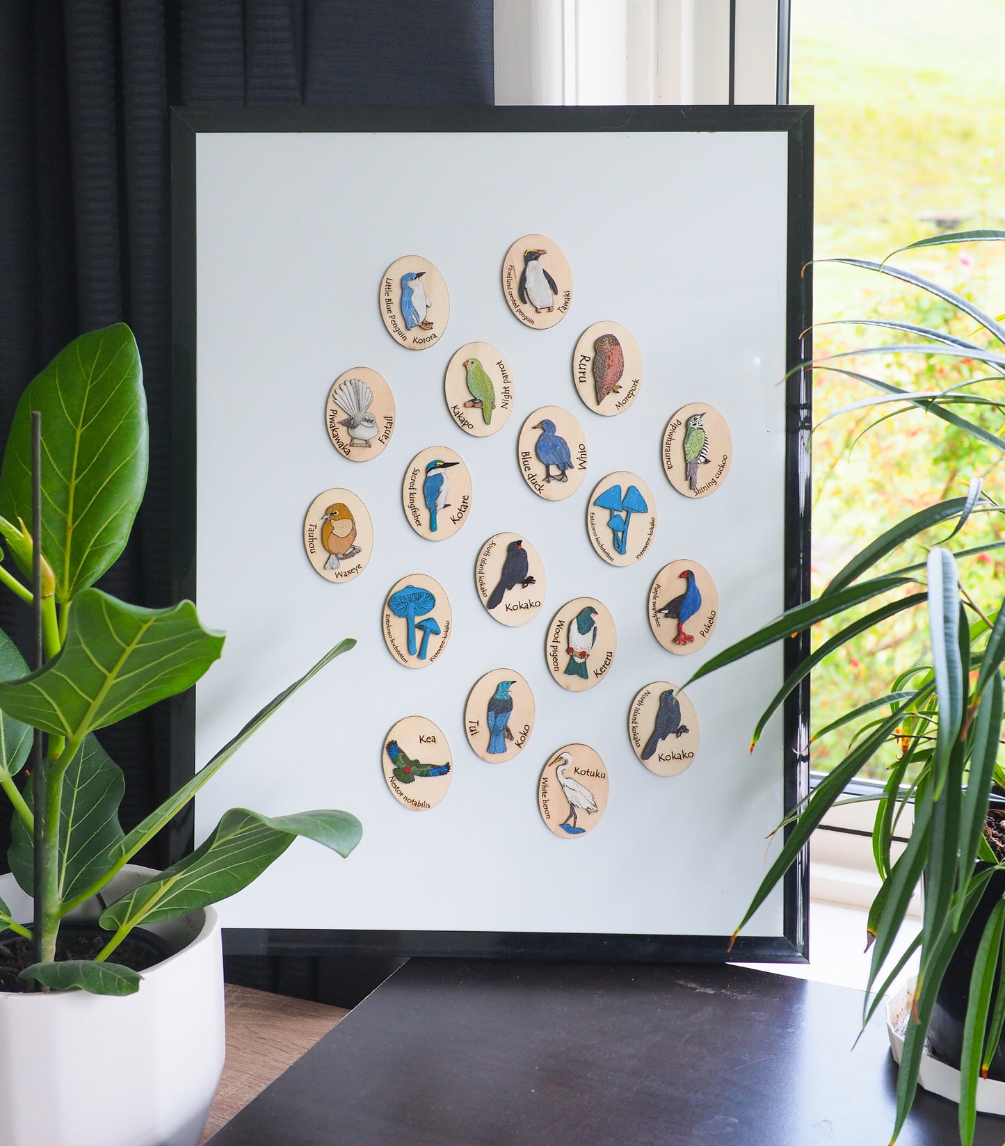 North Island Kōkako Wooden Rimu Magnet