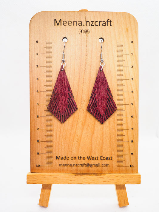 Crafted Purple Heart Wood Earrings